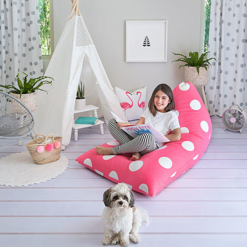 Purple Polka Dot Bean Bag
