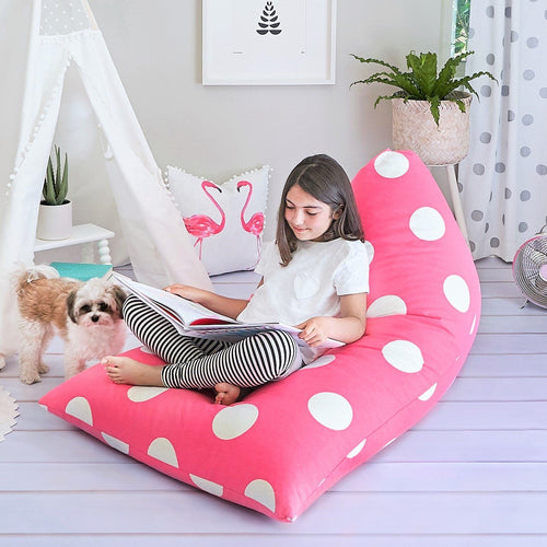 Hot Pink Polka Dot Bean Bag
