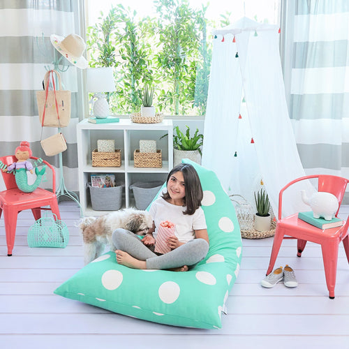 Hot Pink Polka Dot Bean Bag