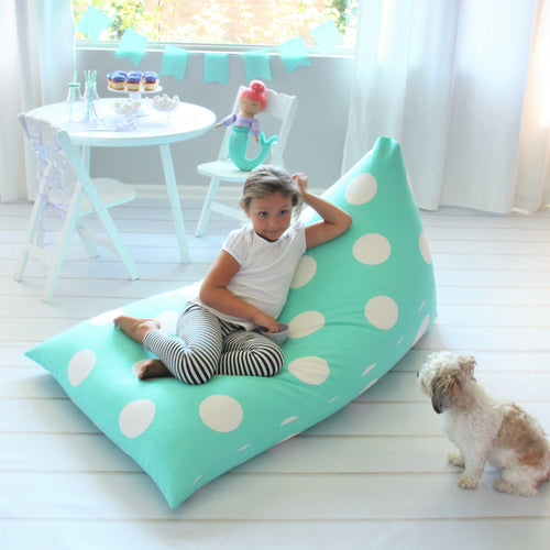 Teal Polka Dot Bean Bag