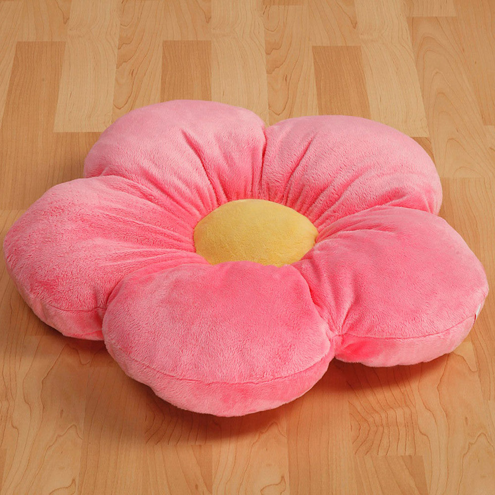 Butterfly Craze Daisy Lounge Flower Pillow for Teens & Kids Plush  Microfiber L 35 Diameter Orange